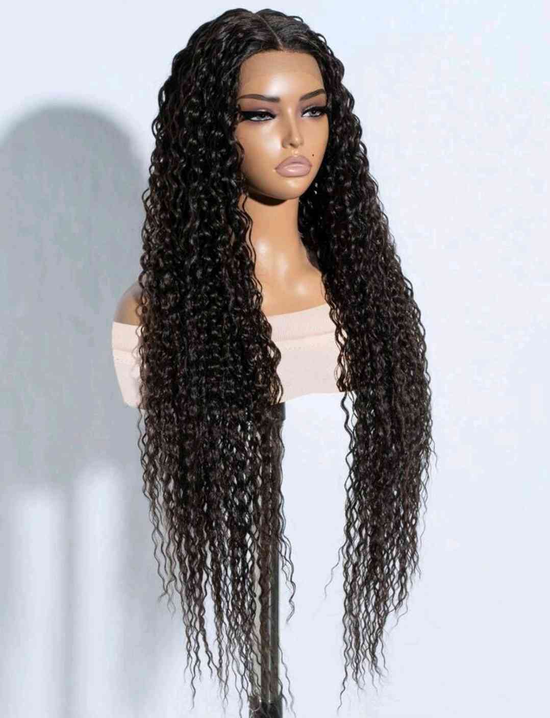 38-inch synthetic lace front Wig with long curly blonde and dark brown hair 13*4*1 pre-plucked wavy heat-resistant lace hair for women with a natural look