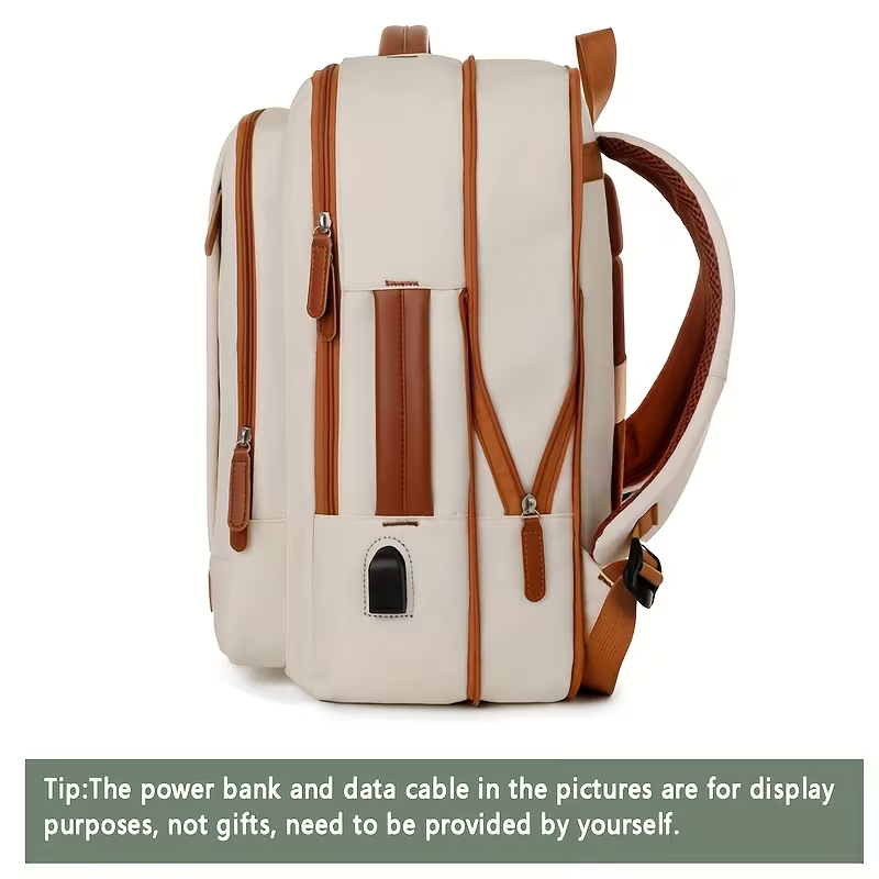 Sac à dos pour femme, 1 pièce, cartable tendance à grands volumes et color-block pour homme et femme, sac à dos de voyage décontracté avec séparation sec-humide, hauteur 43,94 cm * longueur 32,0 cm * largeur 17,78 cm