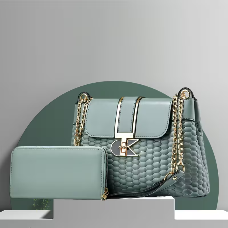 Ensemble de 2 sacs pour femmes, sac de mariée, sac de banquet, sac à main en PU, sac à bandoulière tendance et à la mode de grande capacité, sac pour femmes, portefeuille