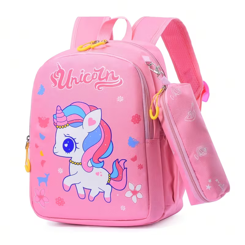Mini sac à dos pour fille avec bretelles réglables et motif dessin animé - Cartable léger adapté aux sorties scolaires, sac de transport durable, fermeture à glissière, lavable à la main, pour le voyage, pour le transport quotidien, pour adolescente