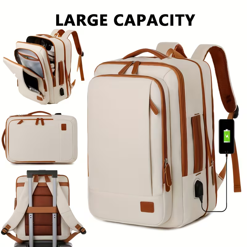 Sac à dos pour femme, 1 pièce, cartable tendance à grands volumes et color-block pour homme et femme, sac à dos de voyage décontracté avec séparation sec-humide, hauteur 43,94 cm * longueur 32,0 cm * largeur 17,78 cm