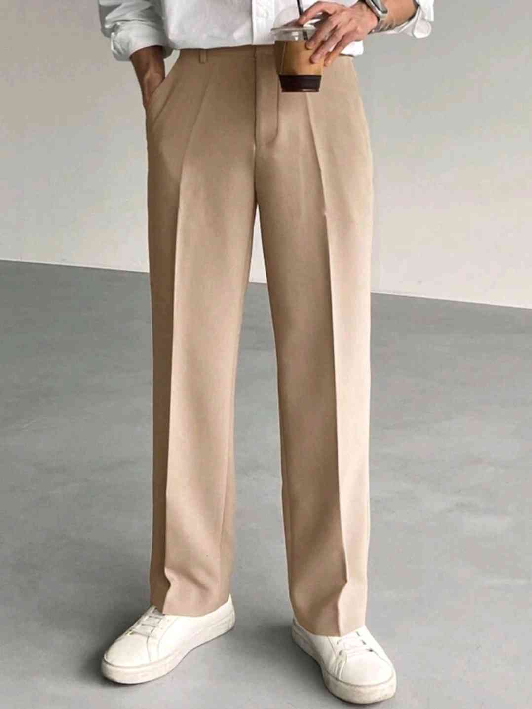 DAZY Men's Plain Pocket Minimalist Casual Trousers, Autumn