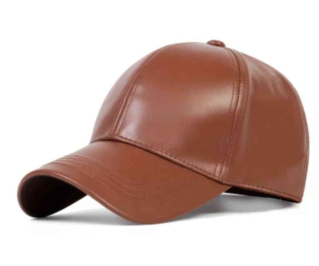 A baseball cap made of PU Leather for autumn and winter