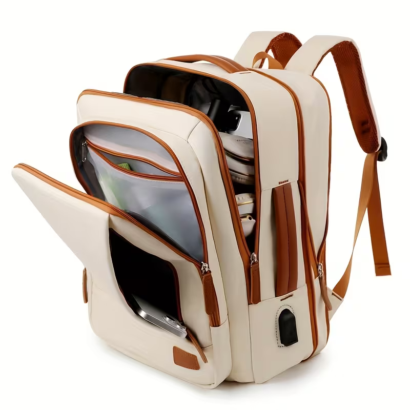 Sac à dos pour femme, 1 pièce, cartable tendance à grands volumes et color-block pour homme et femme, sac à dos de voyage décontracté avec séparation sec-humide, hauteur 43,94 cm * longueur 32,0 cm * largeur 17,78 cm