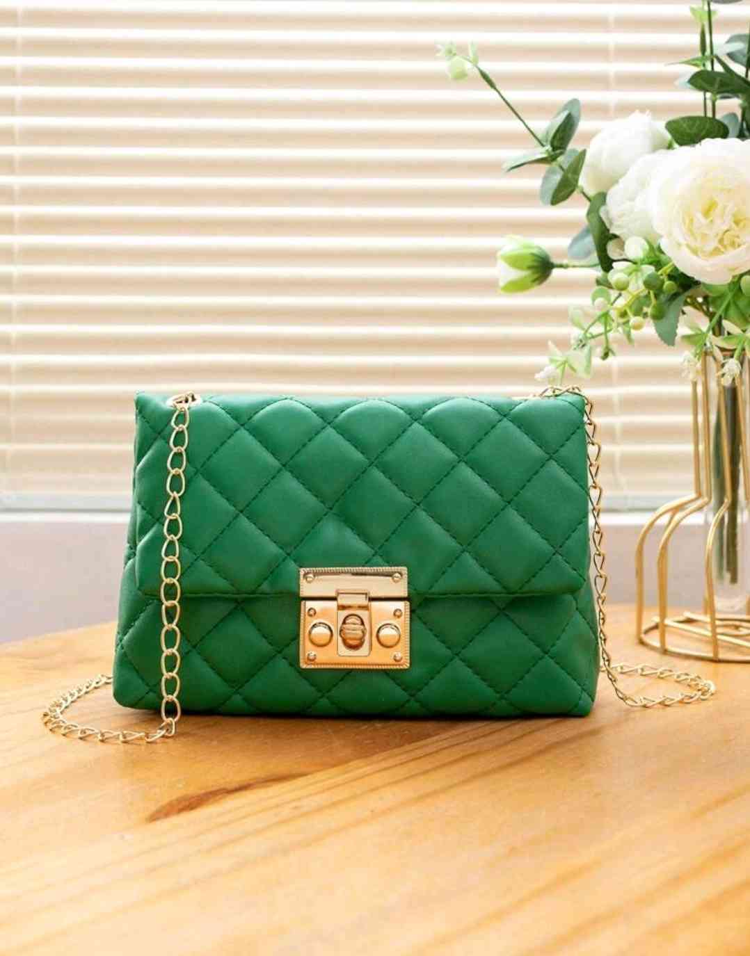 Casual shoulder bag for women with diamond embroidery